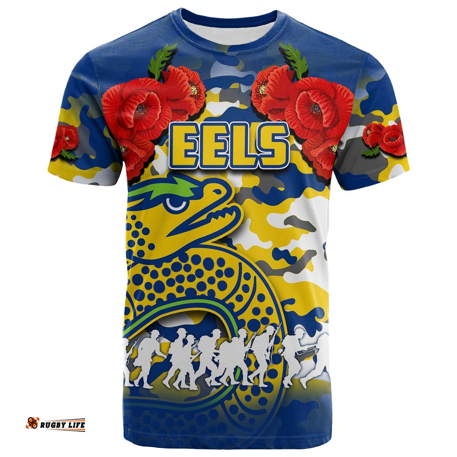 anzac day t shirt eels army style no2