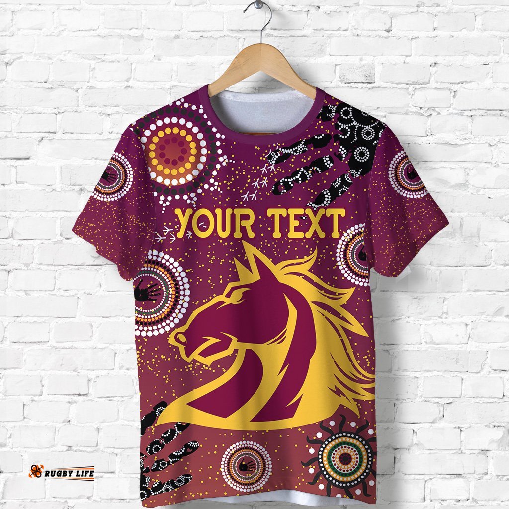 custom personalised brisbane broncos t shirt indigenous country style