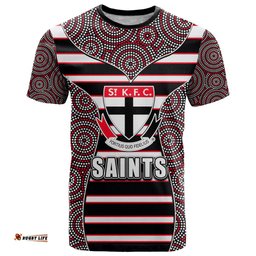 afl saints t shirt mix dot aboriginal
