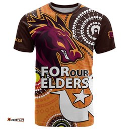 2023 brisbane broncos nrl t shirt aboriginal naidoc for our elders