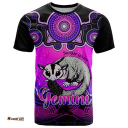personalised australia gemini sugar gilder zodiac t shirt auz astrology aboriginal magenta