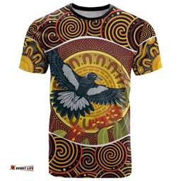 aboriginal magpies dots art t shirt native australian animals