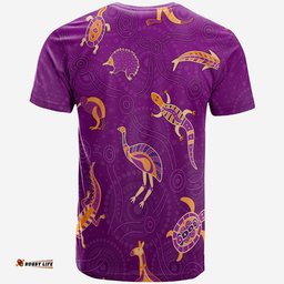 aboriginal art t shirt animals australia version purple
