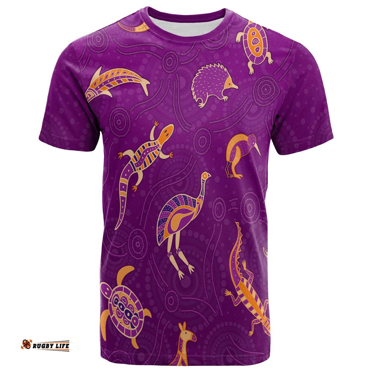 aboriginal art t shirt animals australia version purple