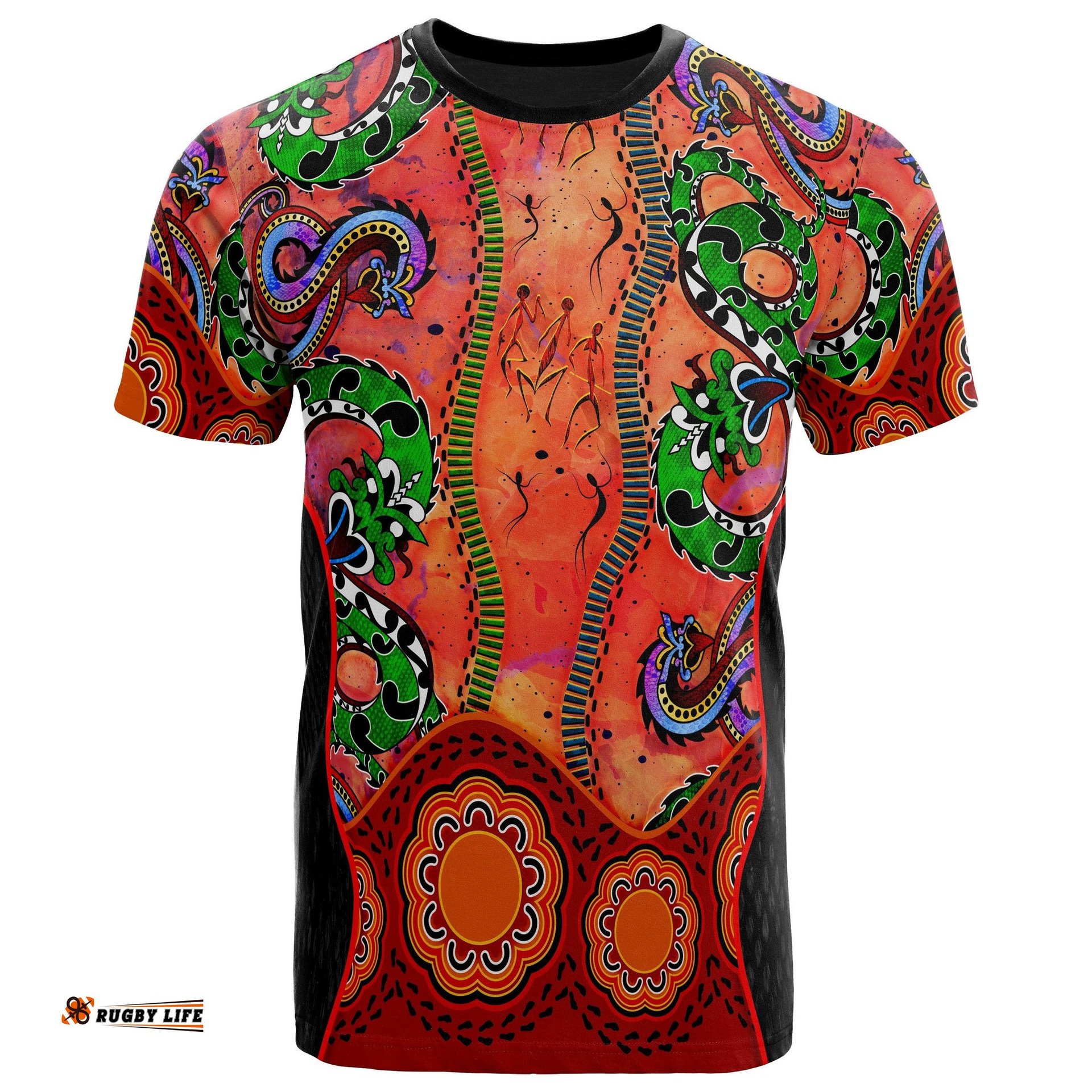 aboriginal t shirt aussie indigenous patterns orange