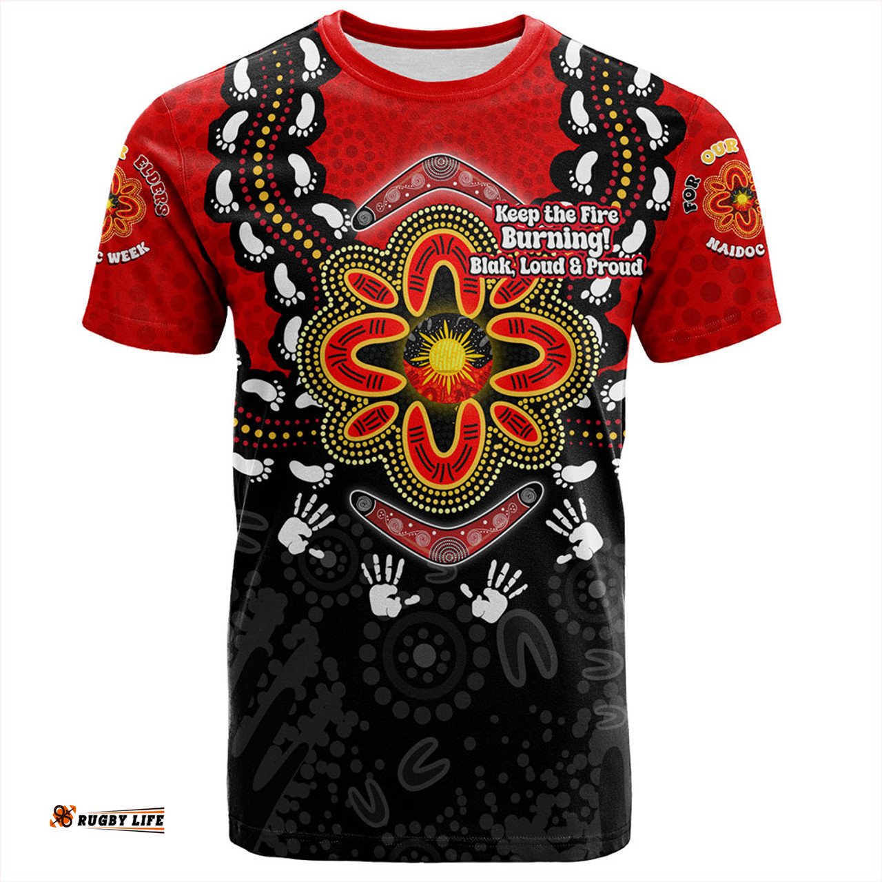 Amazing Aussie Australia T-Shirt Aboriginal Inspired Naidoc Symbol Pattern