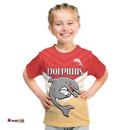 custom text and number redcliffe dolphins rugby t shirt simple style