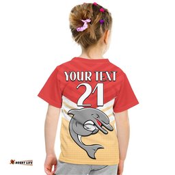 custom text and number redcliffe dolphins rugby t shirt simple style
