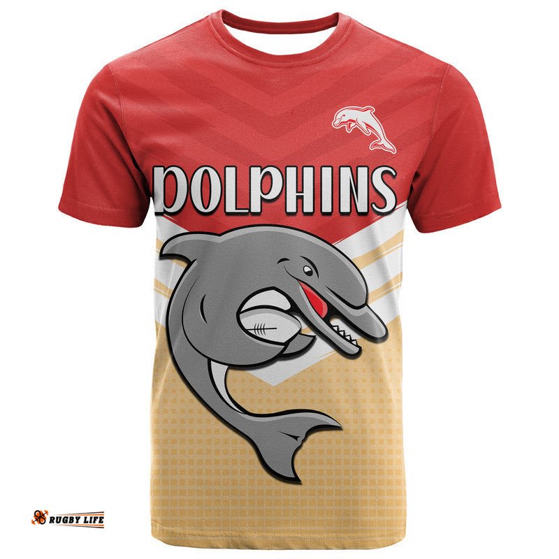 custom text and number redcliffe dolphins rugby t shirt simple style