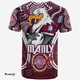 Amazing Aussie Manly Warringah Sea Eagles T-shirt - Super Manly With Indigenous Culture T-Shirt