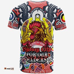 Amazing Aussie Sydney Roosters Naidoc T-Shirt - Custom Sydney Roosters Naidoc WeekFor Our Elders Aboriginal Inspired T-Shirt