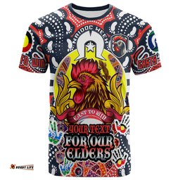 Amazing Aussie Sydney Roosters Naidoc T-Shirt - Custom Sydney Roosters Naidoc WeekFor Our Elders Aboriginal Inspired T-Shirt