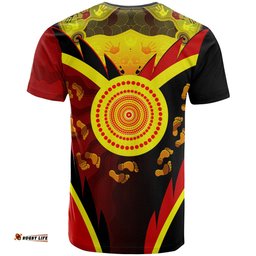 aboriginal t shirt indigenous flag with footprint hand art