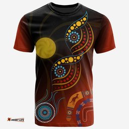 aboriginal t shirt flowers on the land