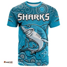 custom text and number sharks rugby t shirt go sharkies aboriginal special version