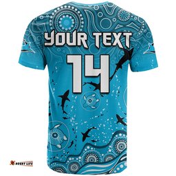 custom text and number sharks rugby t shirt go sharkies aboriginal special version