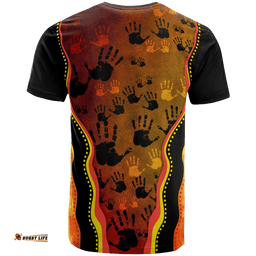 aboriginal t shirt indigenous rock painting golden style