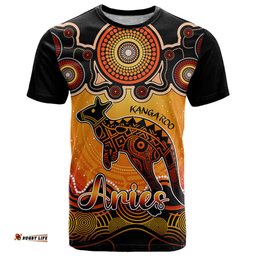personalised australia aries kangaroo zodiac t shirt auz astrology aboriginal red