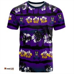 Amazing Aussie Melbourne Storm T-Shirt - Tropical Hibiscus and Coconut Trees
