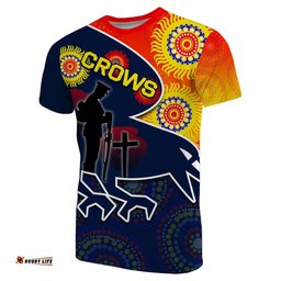 adelaide crows t shirt anzac day