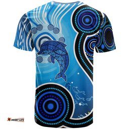aboriginal t shirt dolphin and aboriginal dot patterns