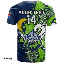custom text and number raiders rugby naidoc 2023 t shirt canberra for our elders indigenous art