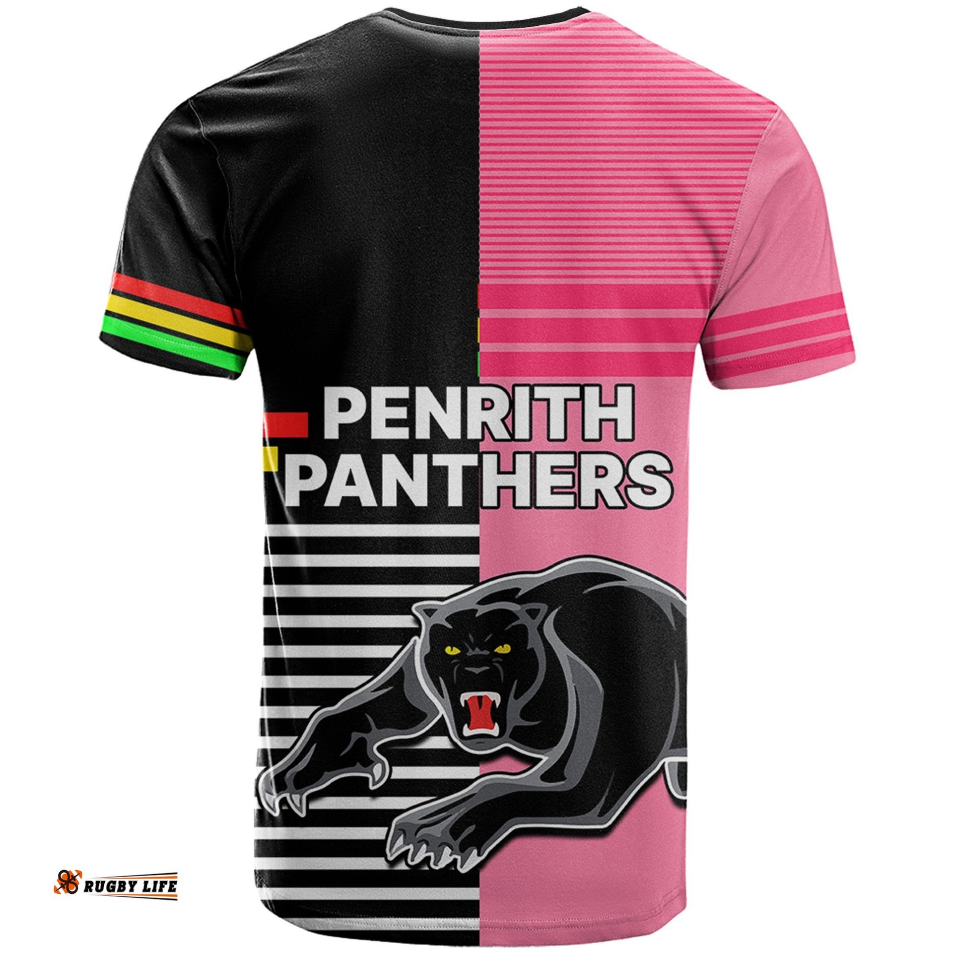 penrith panthers rugby t shirt proud the panthers comeback black and pink