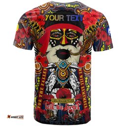all stars rugby anzac day custom watercolour t shirt remembrance indigenous dreamtime with poppy flower