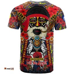 all stars rugby anzac day custom watercolour t shirt remembrance indigenous dreamtime with poppy flower
