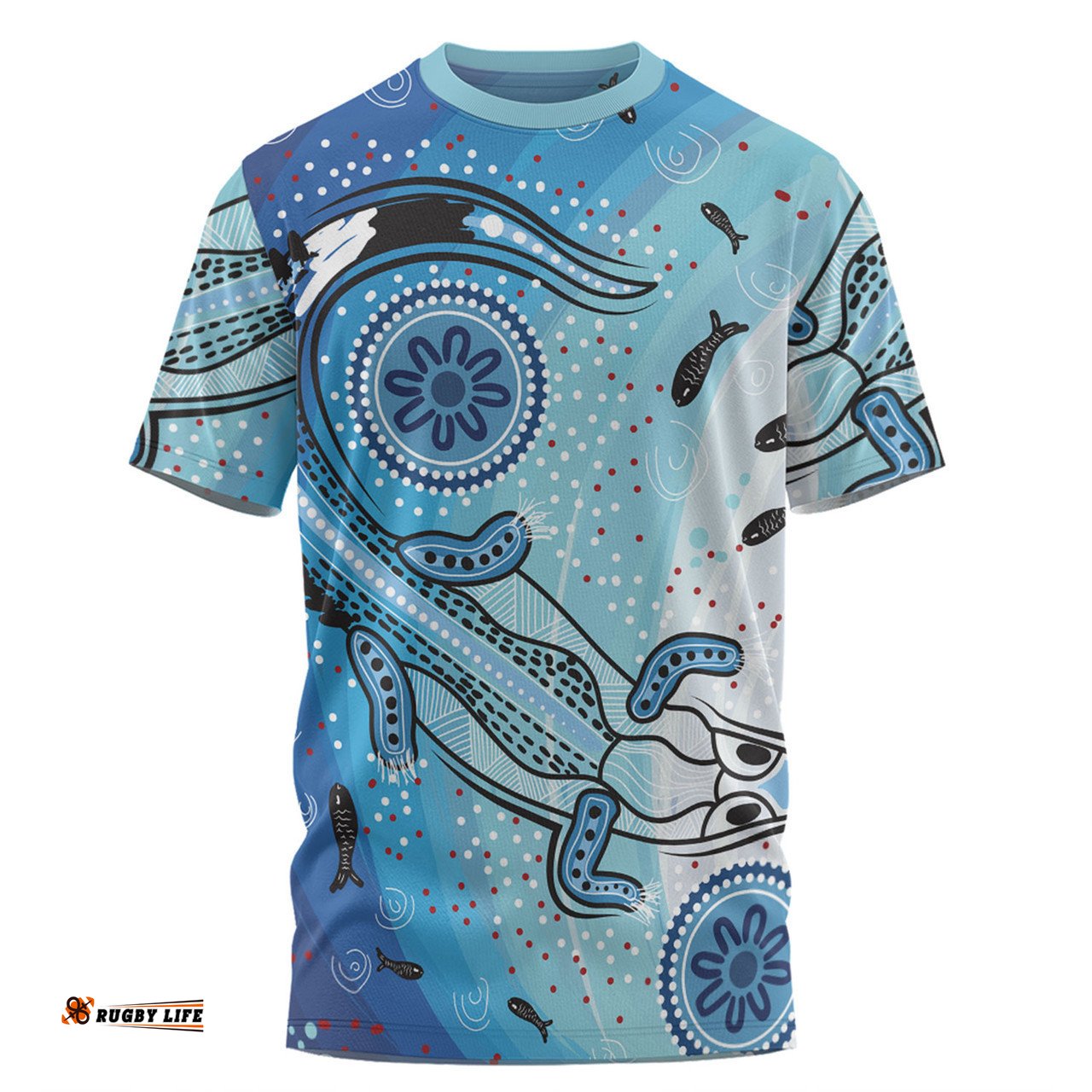 Amazing Aussie Australia Dot Painting Inspired Aboriginal T-shirt - Aboriginal Dot Art With Crocodile T-shirt