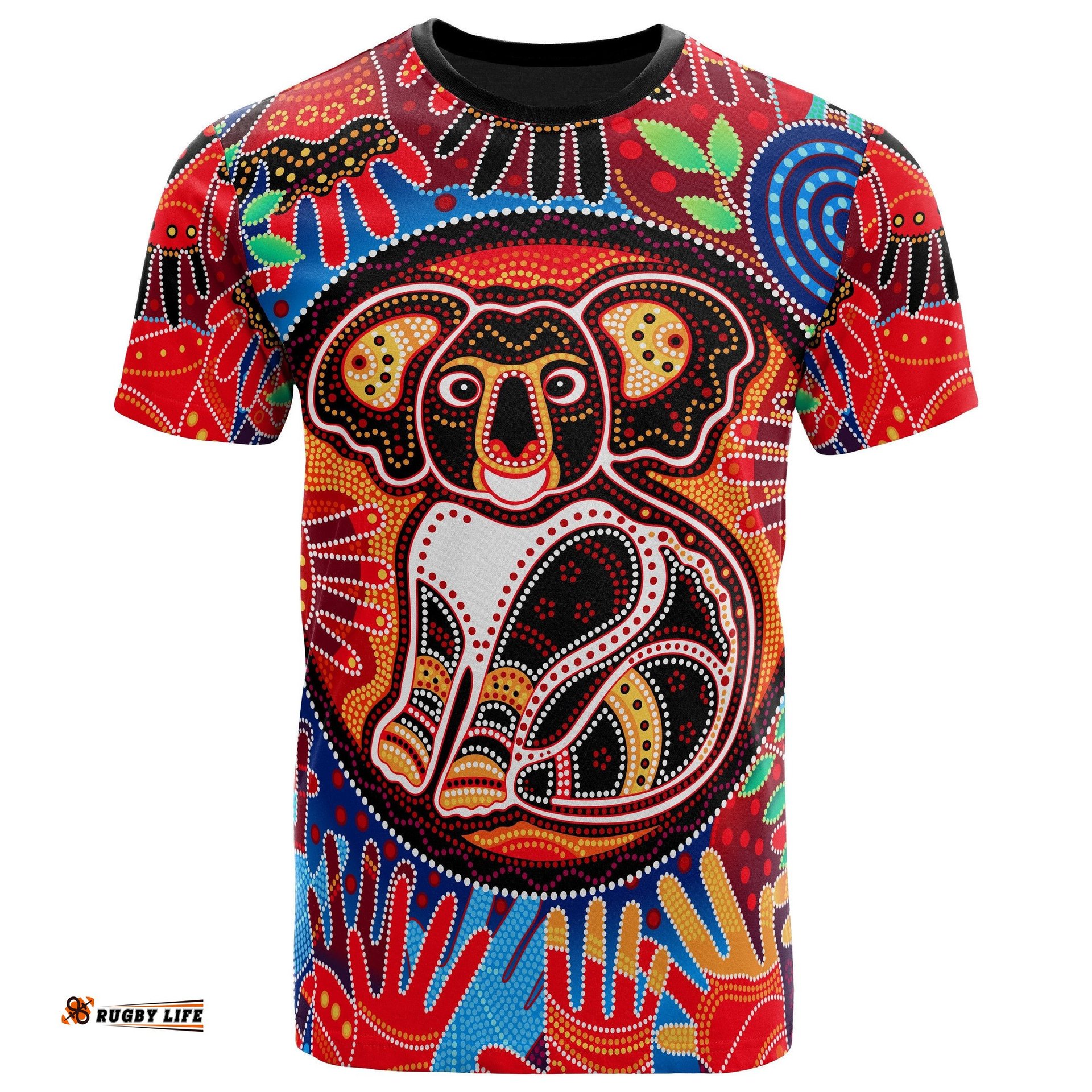 aboriginal t shirt koala and hand art dot painting t shirt