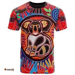 aboriginal t shirt koala and hand art dot painting t shirt