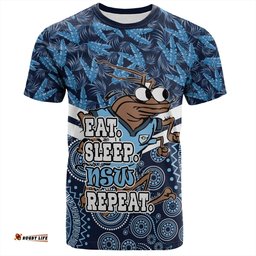 Amazing Aussie Cockroach Sport T-Shirt - Tropical Patterns And Dot Painting Eat Sleep Repeat