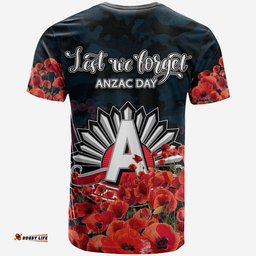 anzac day blues t shirt poppy flowers with army patterns