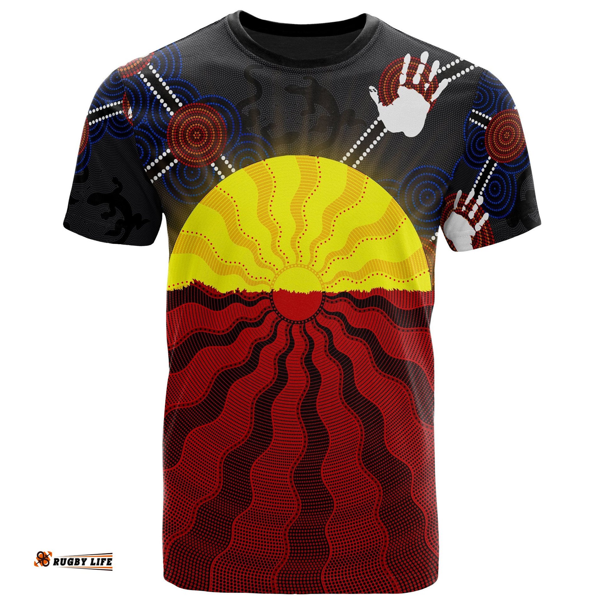 aboriginal t shirts aboriginal lives matter flag sun dot painting