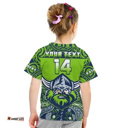custom text and number raiders rugby t shirt aboriginal pattern