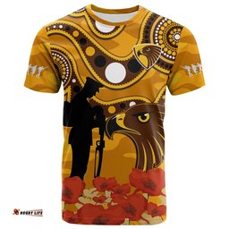 hawks football anzac 2023 t shirt indigenous mix poppy camouflage
