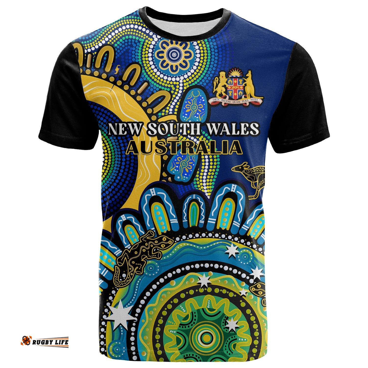 custom personalised new south wales state t shirt nsw australian indigenous art