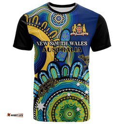 custom personalised new south wales state t shirt nsw australian indigenous art