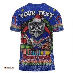 Amazing Aussie New Zealand Warriors Christmas Custom T-shirt - Merry Christmas Our Beloved Team With Aboriginal Dot Art Pattern T-shirt