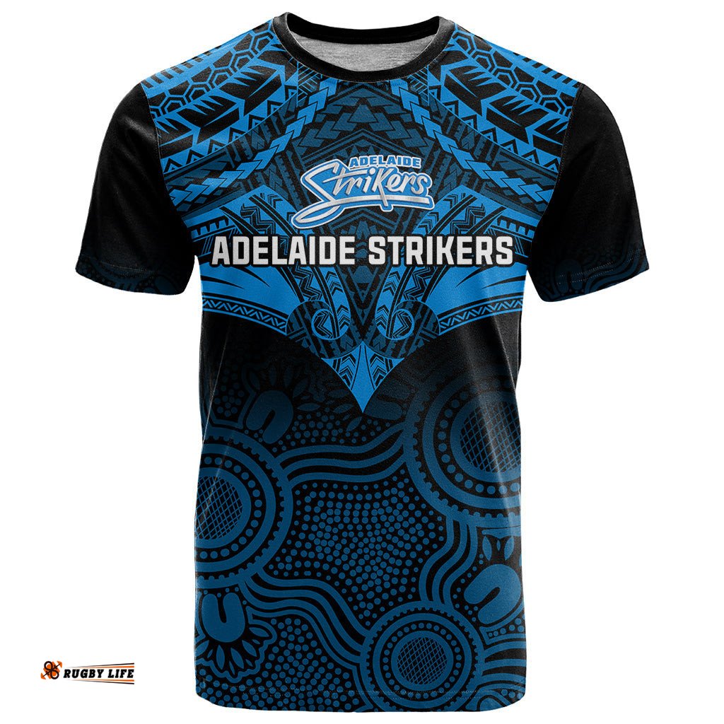 adelaide strikers cricket t shirt 2023 unique indigenous art mix polynesian pattern