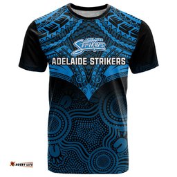 adelaide strikers cricket t shirt 2023 unique indigenous art mix polynesian pattern
