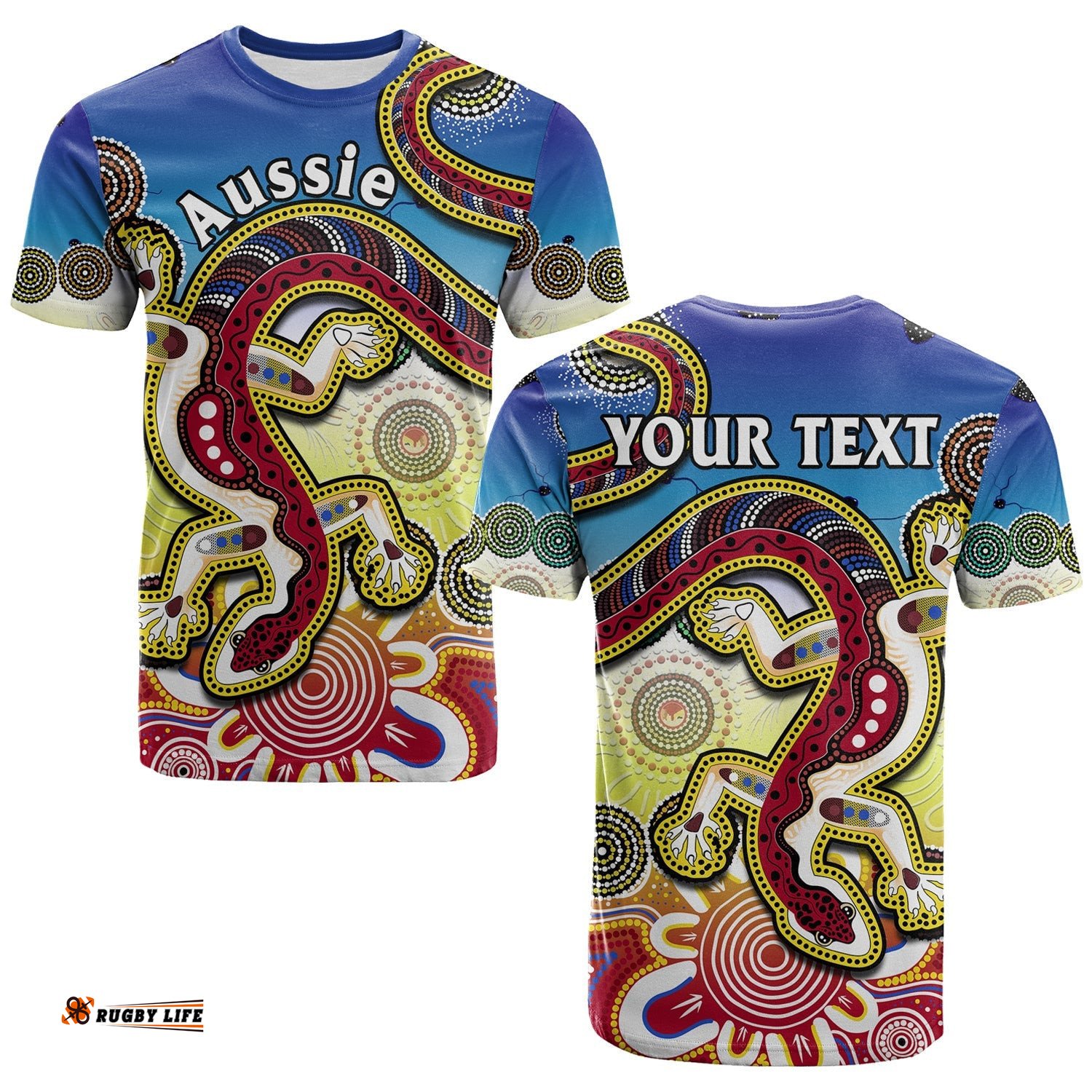 custom personalised australia t shirt indigenous red lizard love aussie artsy