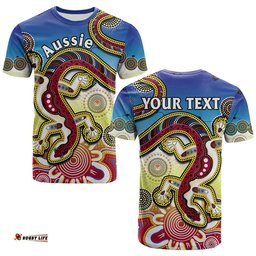 custom personalised australia t shirt indigenous red lizard love aussie artsy