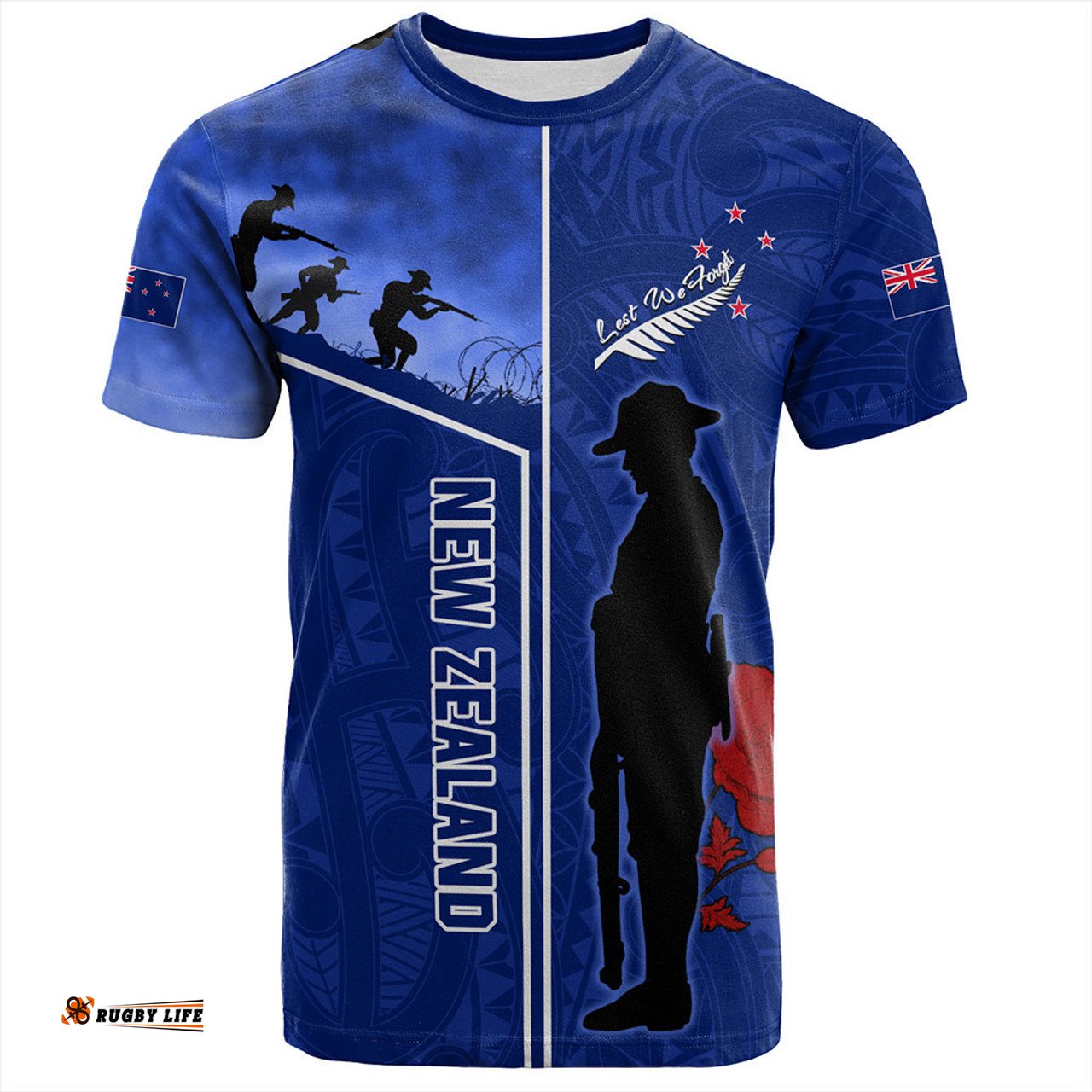 Amazing Aussie New Zealand Anzac Day T-shirt - Anzac Day Lest We Forget Poppy T-shirt