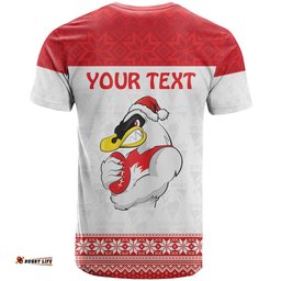 afl sydney christmas personalised t shirt with swans mascot simple style