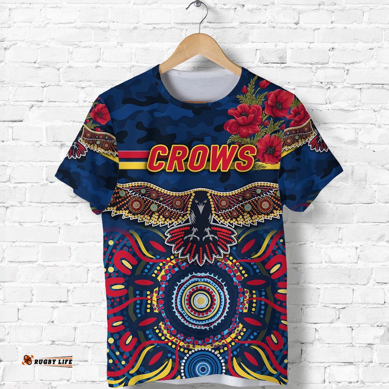 adelaide crows anzac t shirt indigenous vibes navy blue