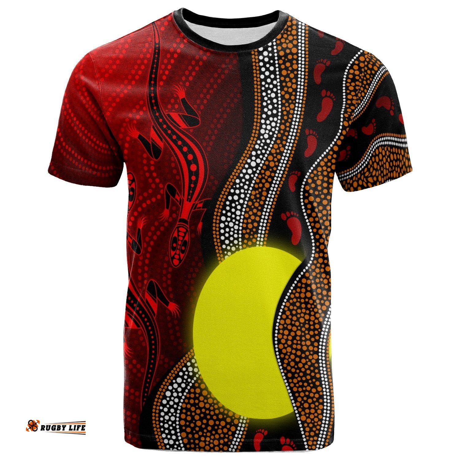 aboriginal t shirt aboriginal flag lizard dot painting style