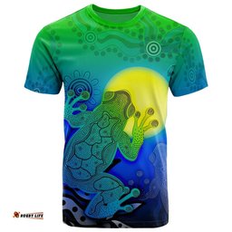 aboriginal t shirts indigenous frog blue