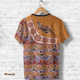 aboriginal t shirt lizard patterns boomerang circle dot painting